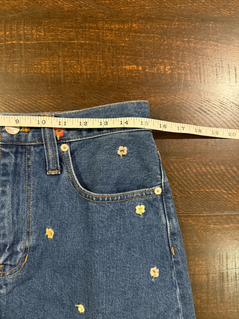 Madewell Confetti Floral Embroidered Denim A-Line Mini Skirt Size 28 - Picture 9 of 14